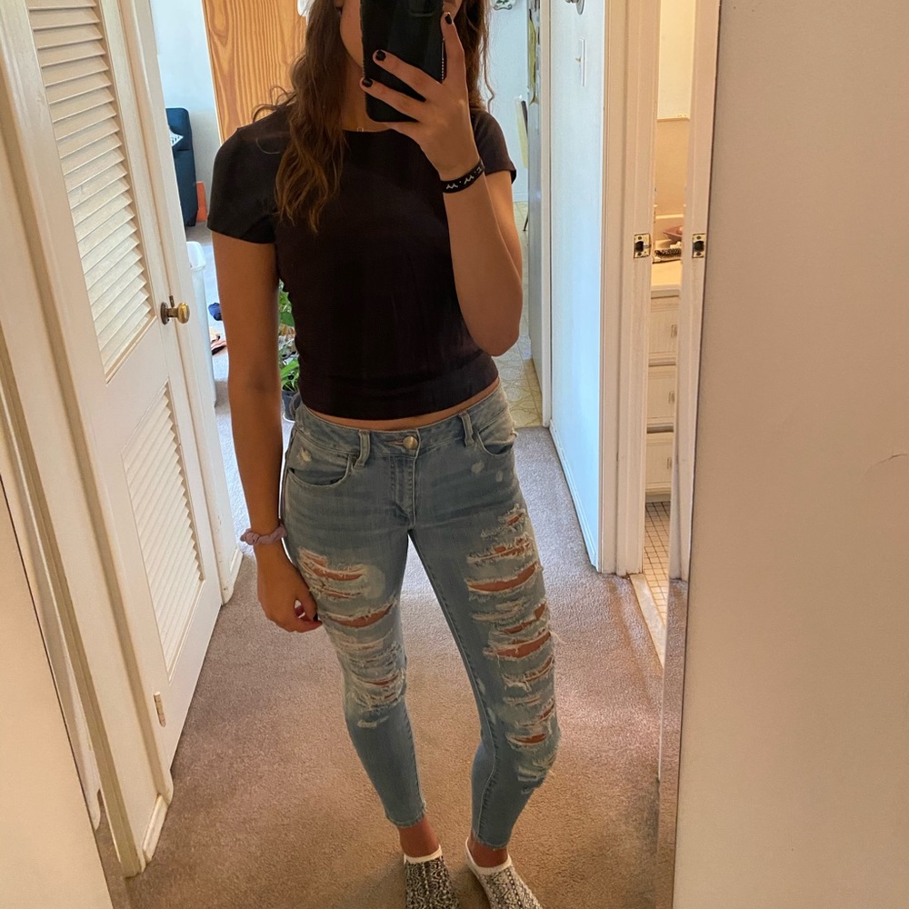 Distressed Super Stretchy American Eagle Jeans